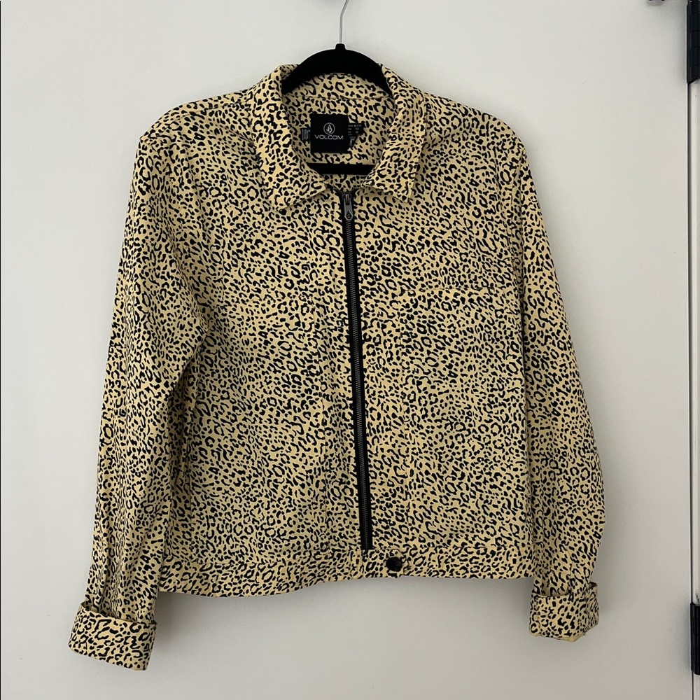 Volcom Women's Leopard Print Bomber Jacket